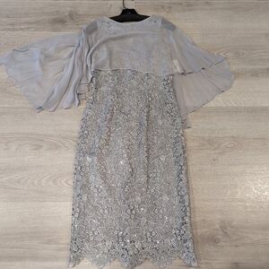NWT Teri Jon New York Evening Dress Silver